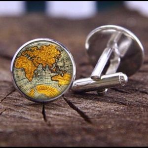Vintage World Map Cufflinks